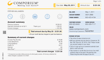 comporium bill pay number